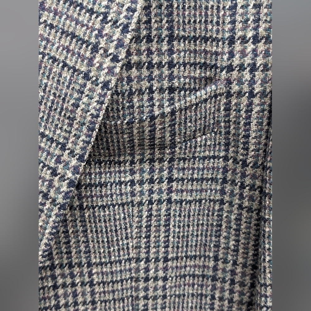 Moores Christian Dumas men's plaid tailored wool blazer size 42R - Picture 5 of 12
